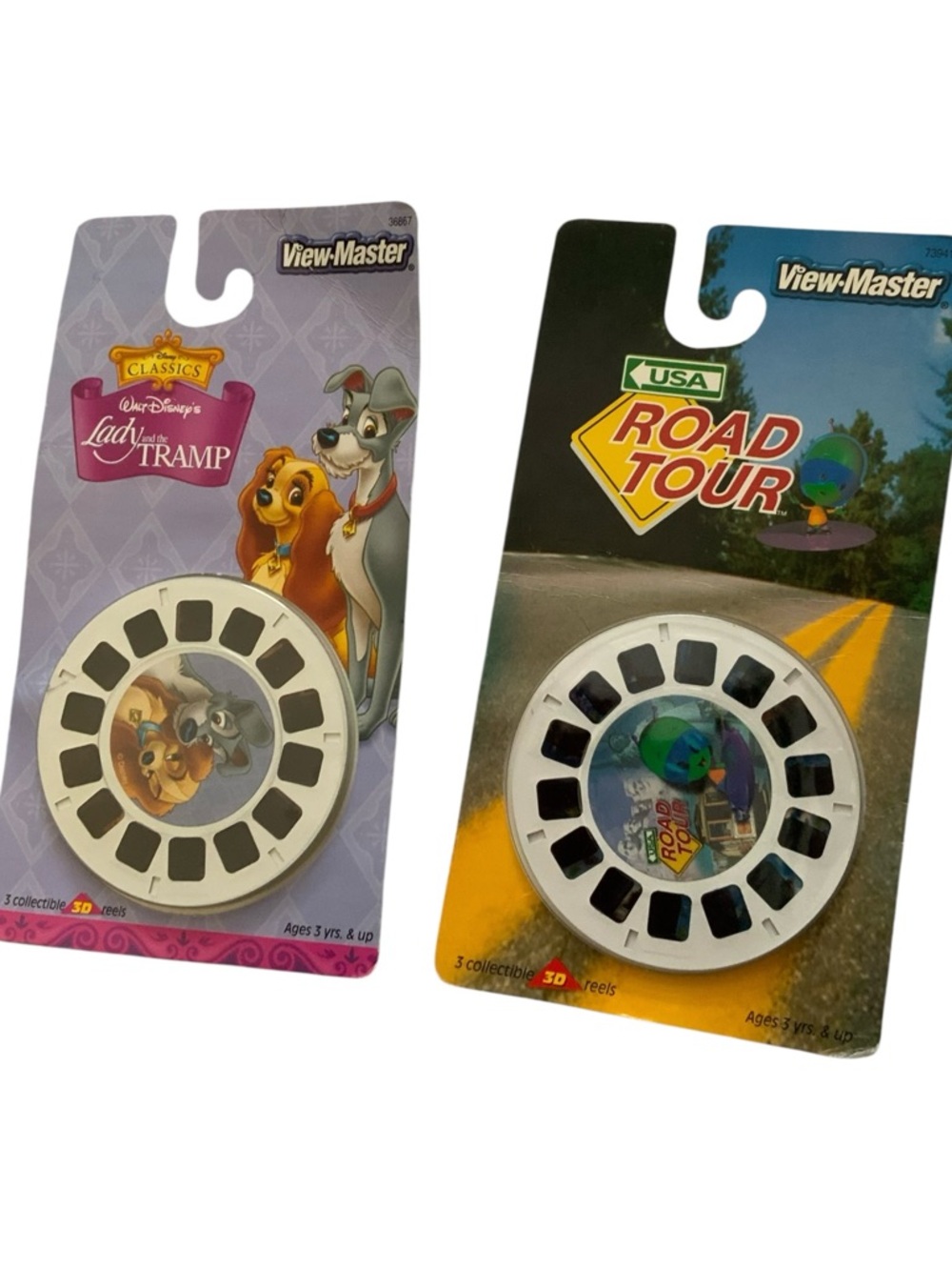 View-Master Classic Disney Lady and the Tramp + USA Road Tour Reel Set